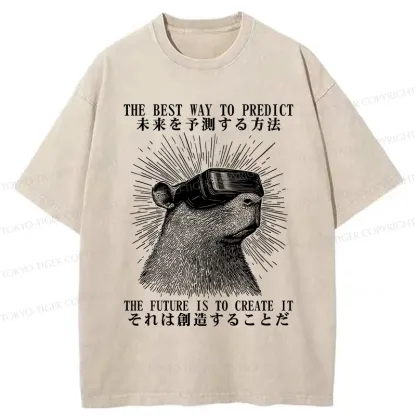 Tokyo-Tiger How To Predict The Future Washed T-Shirt