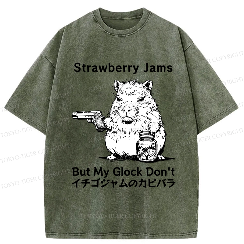 Tokyo-Tiger Strawberry Jams Capybara Washed T-Shirt