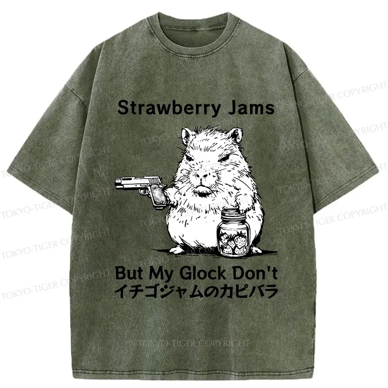Tokyo-Tiger Strawberry Jams Capybara Washed T-Shirt