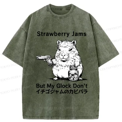 Tokyo-Tiger Strawberry Jams Capybara Washed T-Shirt