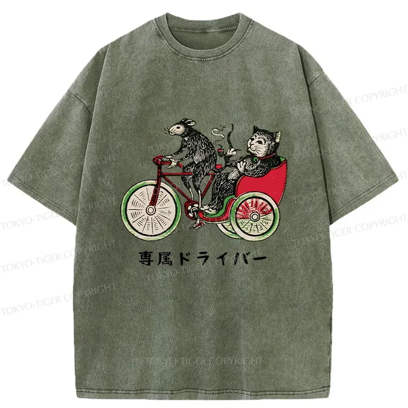 Tokyo-Tiger Cat’s Special Vehicle Washed T-Shirt