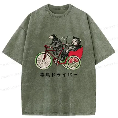 Tokyo-Tiger Cat’s Special Vehicle Washed T-Shirt