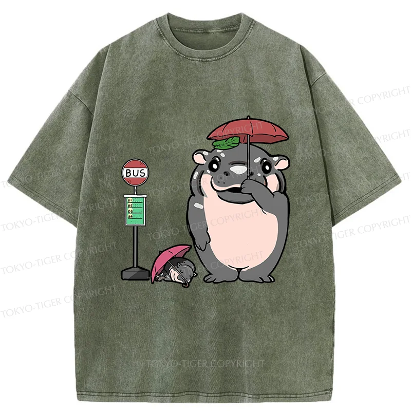 Tokyo-Tiger My Neighbor Moo Deng Washed T-Shirt