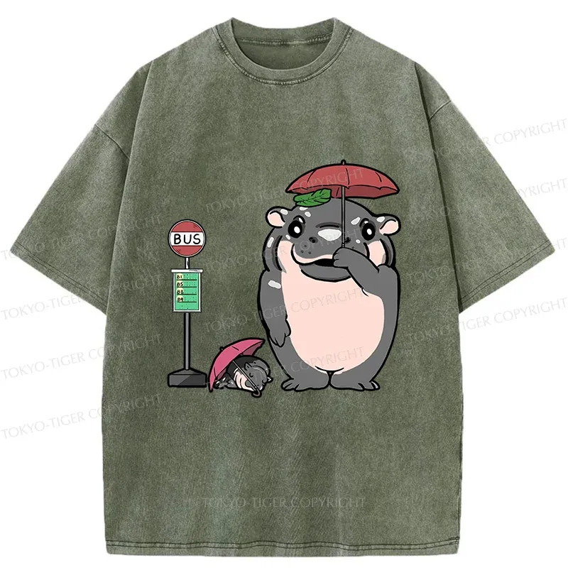 Tokyo-Tiger My Neighbor Moo Deng Washed T-Shirt