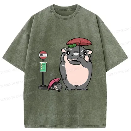 Tokyo-Tiger My Neighbor Moo Deng Washed T-Shirt
