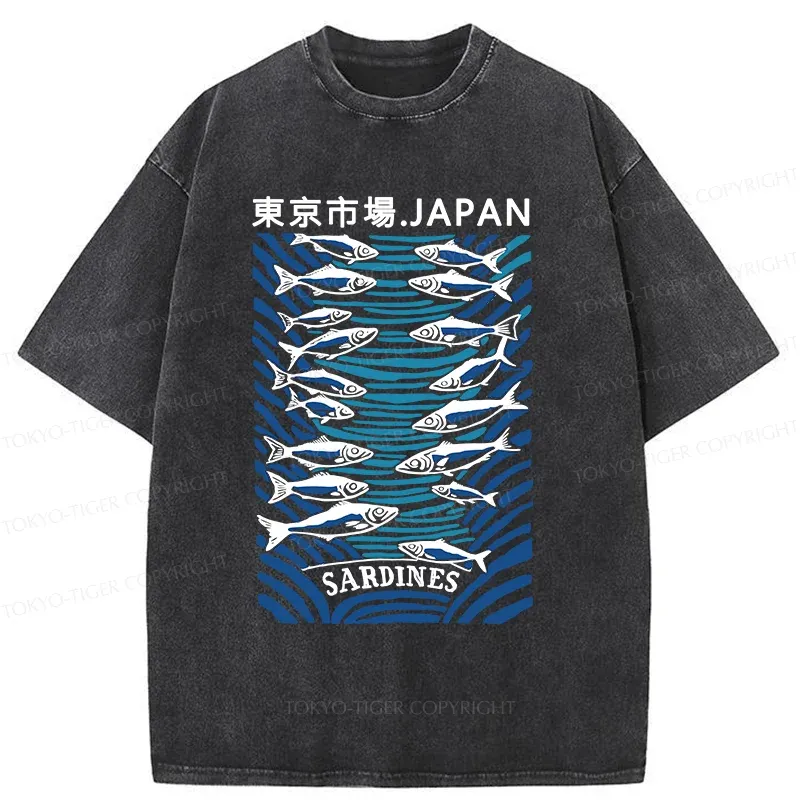 Tokyo-Tiger Tokyo Fish Market Washed T-Shirt