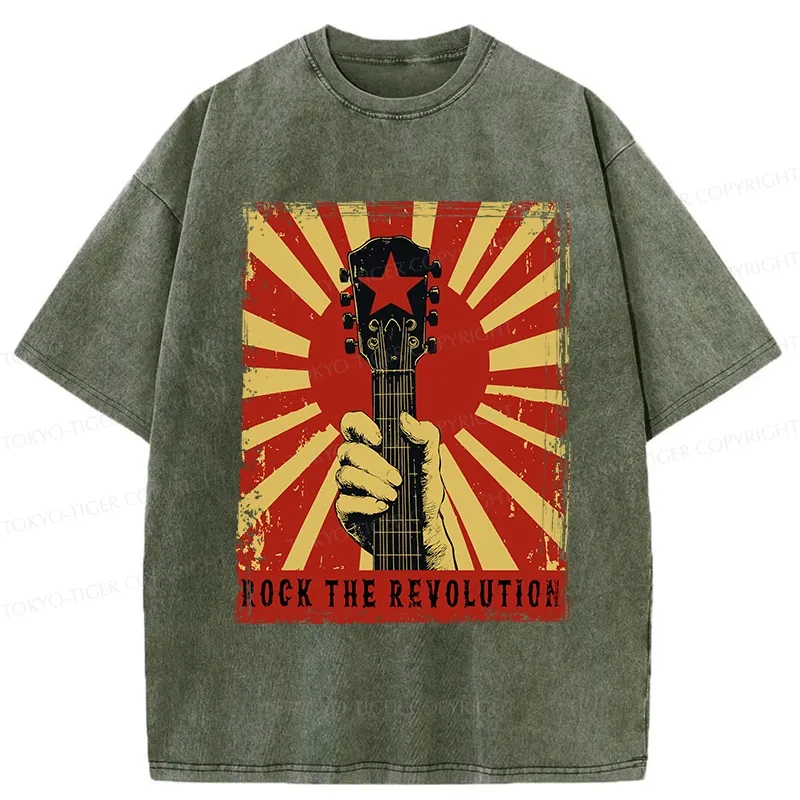 Tokyo-Tiger Revolutionary Rock Guitar Washed T-Shirt