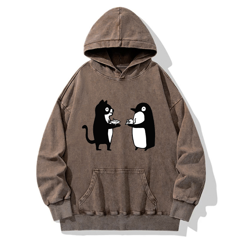 Tokyo-Tiger Funny Food Swaps Washed Hoodie