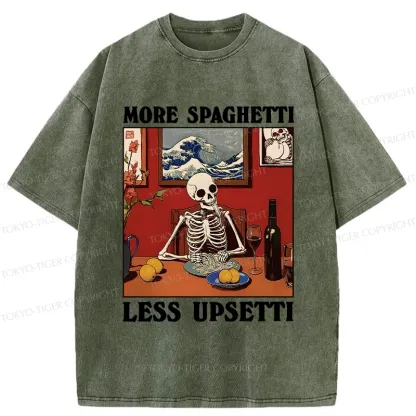 Tokyo-Tiger More Spaghetti Less Upsetti Skeleton Washed T-Shirt
