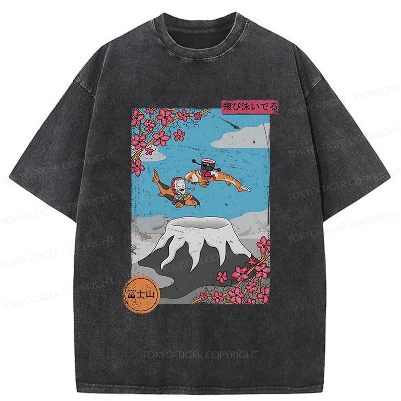 Tokyo-Tiger Mount Fuji Trip Washed T-Shirt