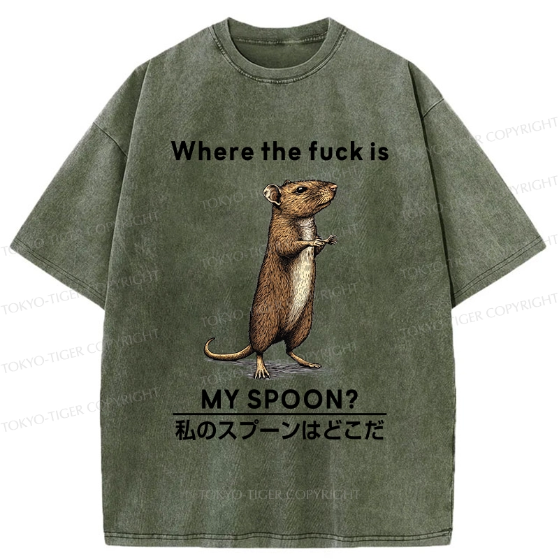 Tokyo-Tiger Where's My Spoon Washed T-Shirt