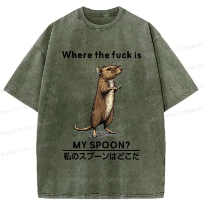 Tokyo-Tiger Where's My Spoon Washed T-Shirt