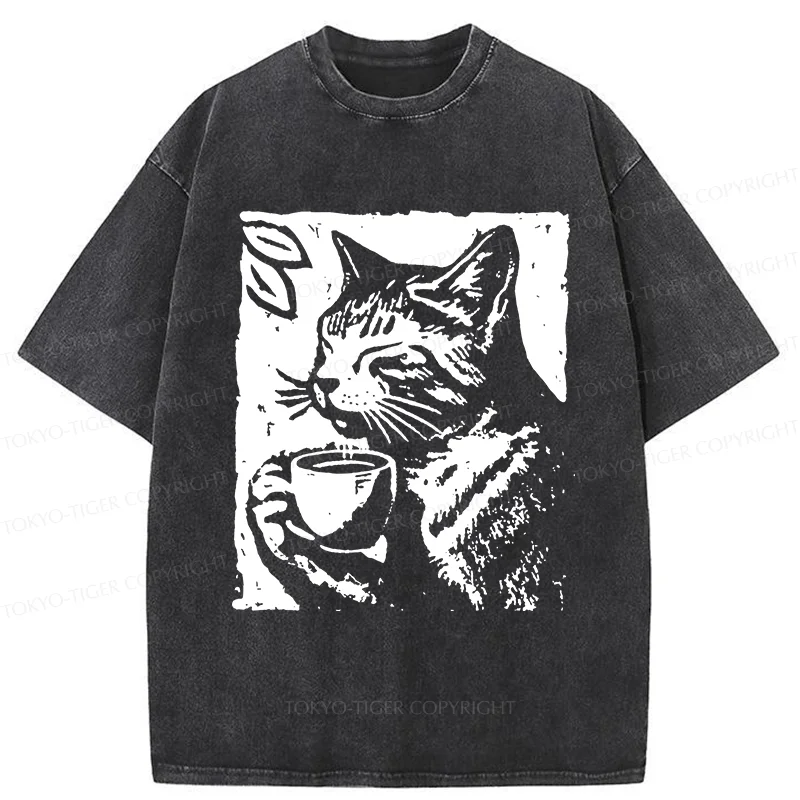 Tokyo-Tiger Comfortable Cat Washed T-Shirt