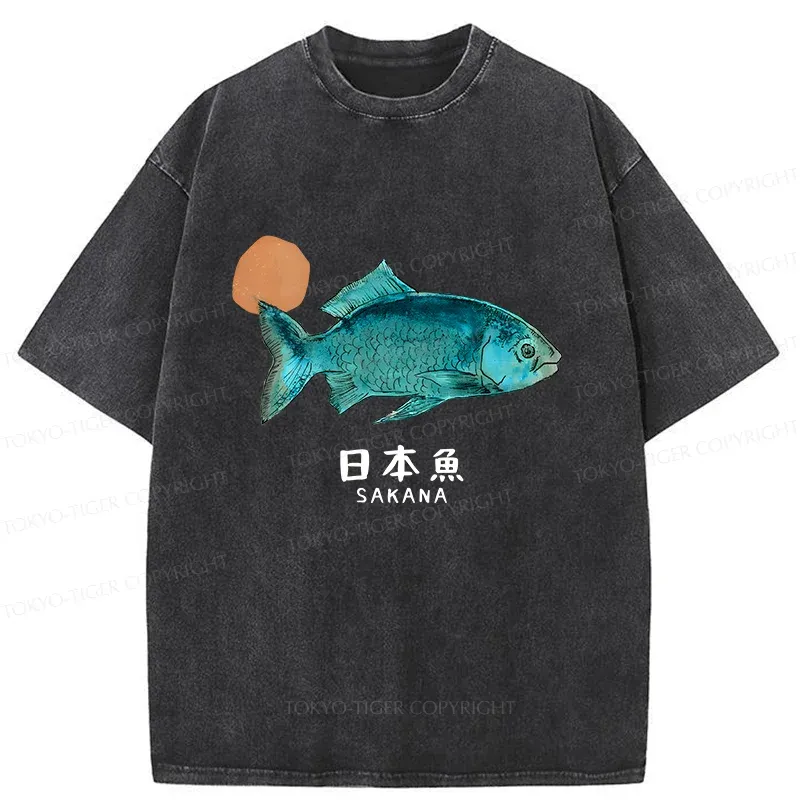 Tokyo-Tiger Japanese Fish Washed T-Shirt