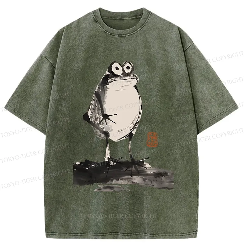 Tokyo-Tiger Retro Daze Frog Washed T-Shirt