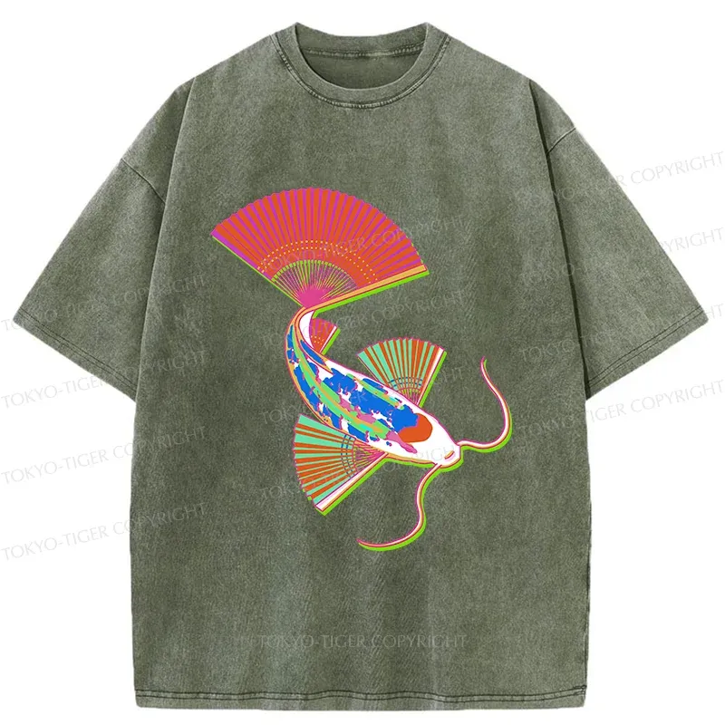 Tokyo-Tiger Japanese Traditional Fish Washed T-Shirt