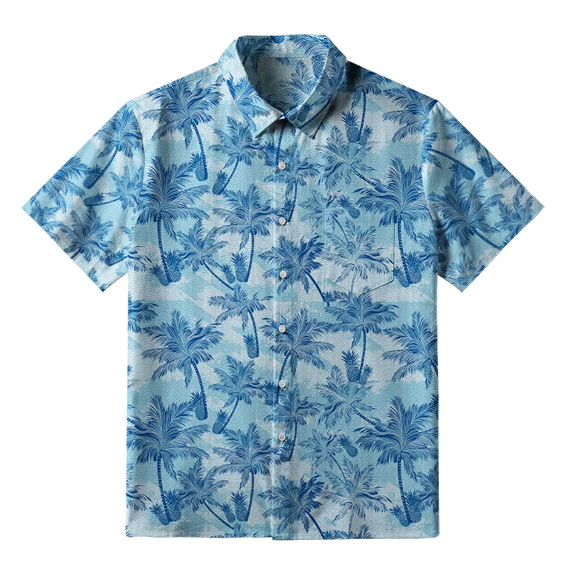 Tokyo-Tiger Tropical Palm Button-up Shirt