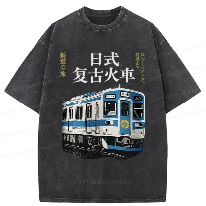 Tokyo-Tiger Vintage Japanese Train Washed T-Shirt