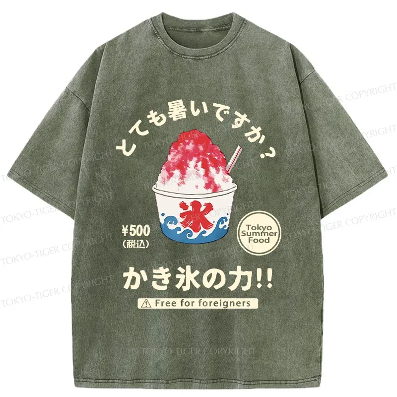Tokyo-Tiger Power Of Shaved Ice Washed T-Shirt