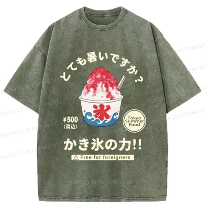 Tokyo-Tiger Power Of Shaved Ice Washed T-Shirt