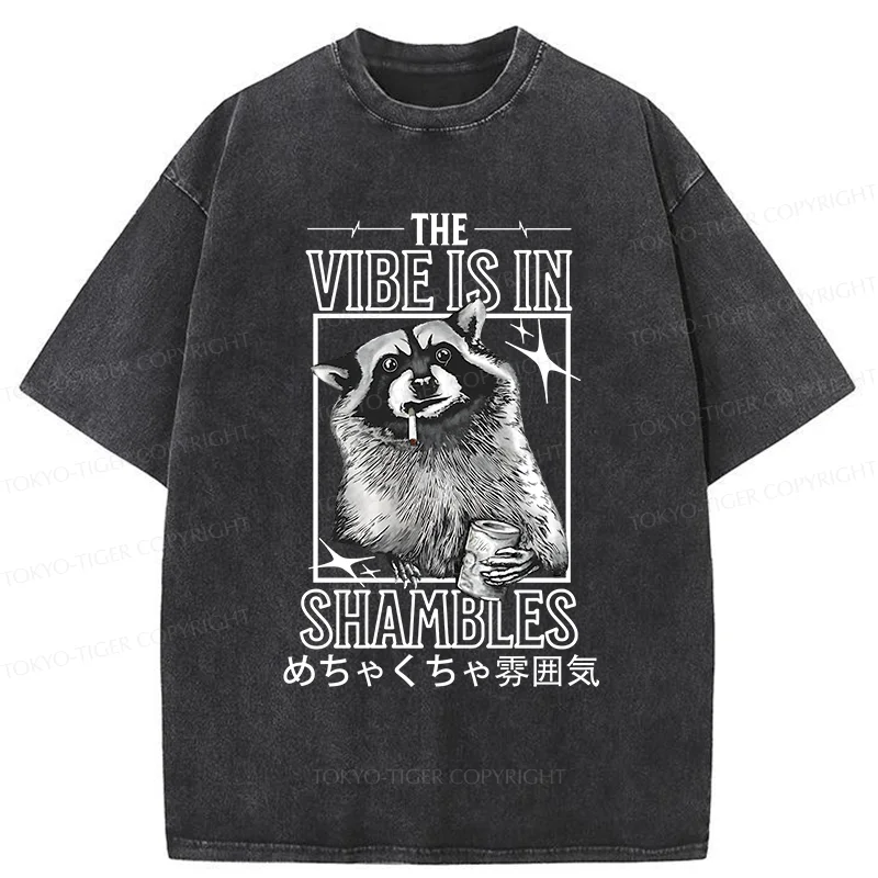 Tokyo-Tiger Naughty Raccoon Washed T-Shirt