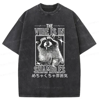 Tokyo-Tiger Naughty Raccoon Washed T-Shirt