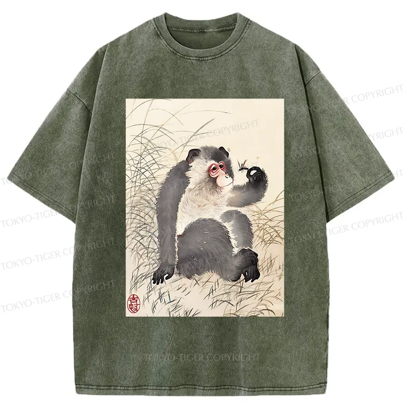 Tokyo-Tiger Vintage Japanese Macaque Washed T-Shirt