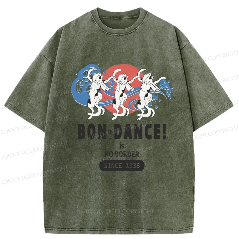 Tokyo-Tiger Japanese Traditional Obon Festival Washed T-Shirt
