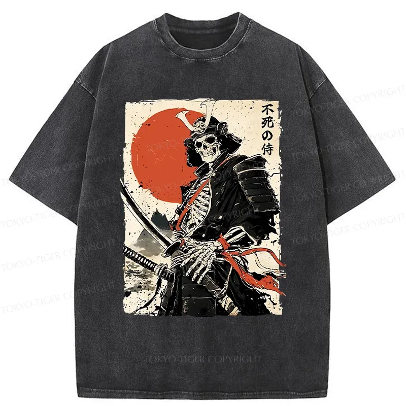 Tokyo-Tiger Mighty General Skeleton Japan Bonsai Washed T-Shirt