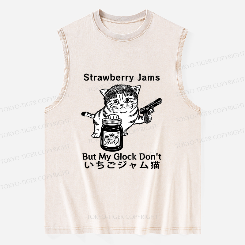 Tokyo-Tiger Strawberry Jam Cat Washed Tank