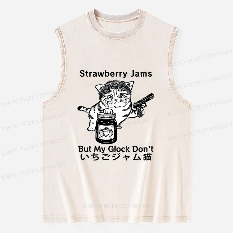 Tokyo-Tiger Strawberry Jam Cat Washed Tank
