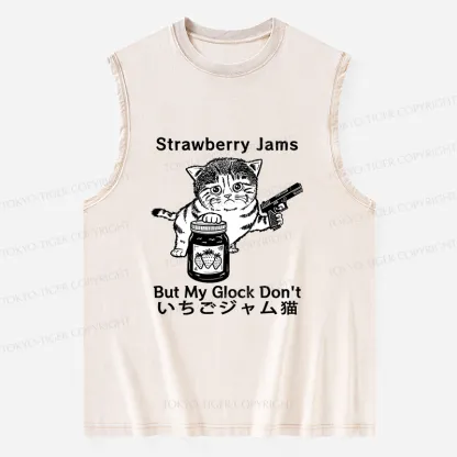 Tokyo-Tiger Strawberry Jam Cat Washed Tank