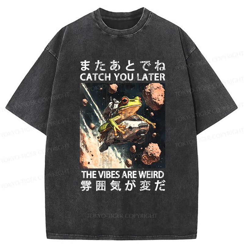 Tokyo-Tiger Frog Astronaut Washed T-Shirt