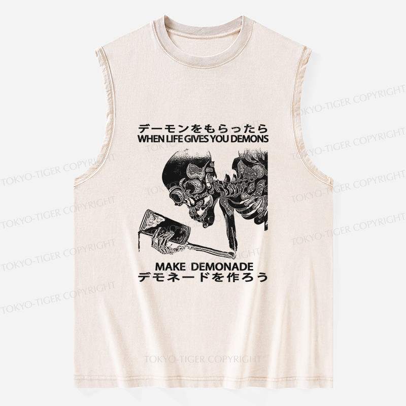 Tokyo-Tiger Make Demonade Funny Washed Tank