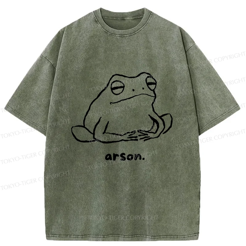 Tokyo-Tiger Japan Arsonist Frog Washed T-Shirt