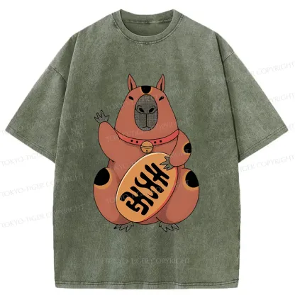 Tokyo-Tiger Lucky Capybara Washed T-Shirt
