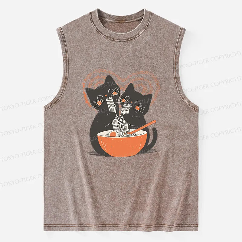 Tokyo-Tiger Let's Eat Ramen Together Washed Tank