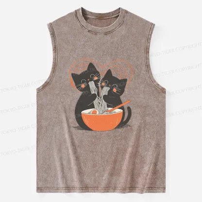 Tokyo-Tiger Let's Eat Ramen Together Washed Tank