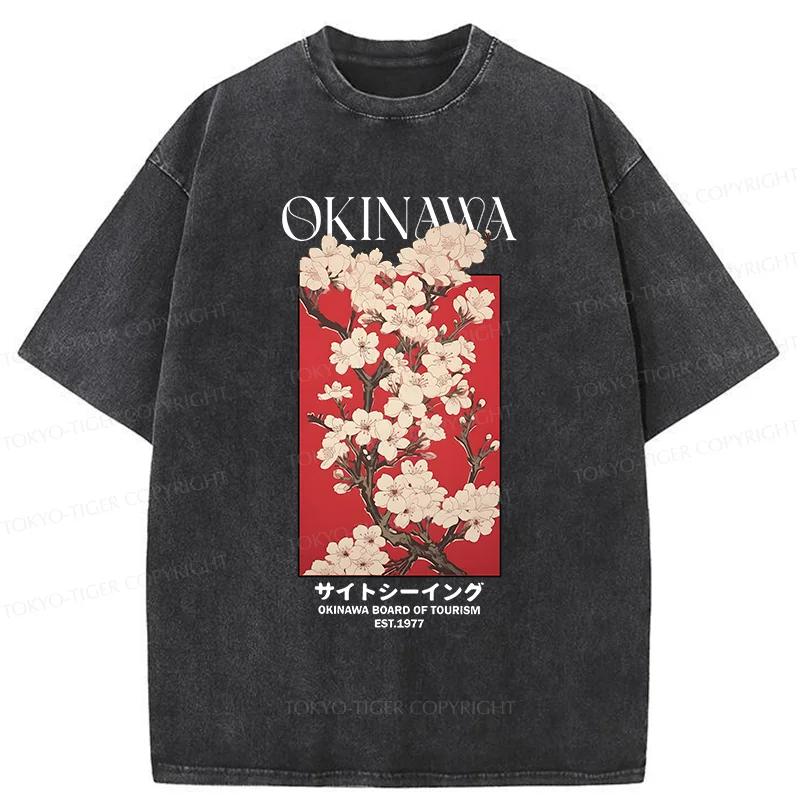 Tokyo-Tiger Okinawa Sakura Washed T-Shirt
