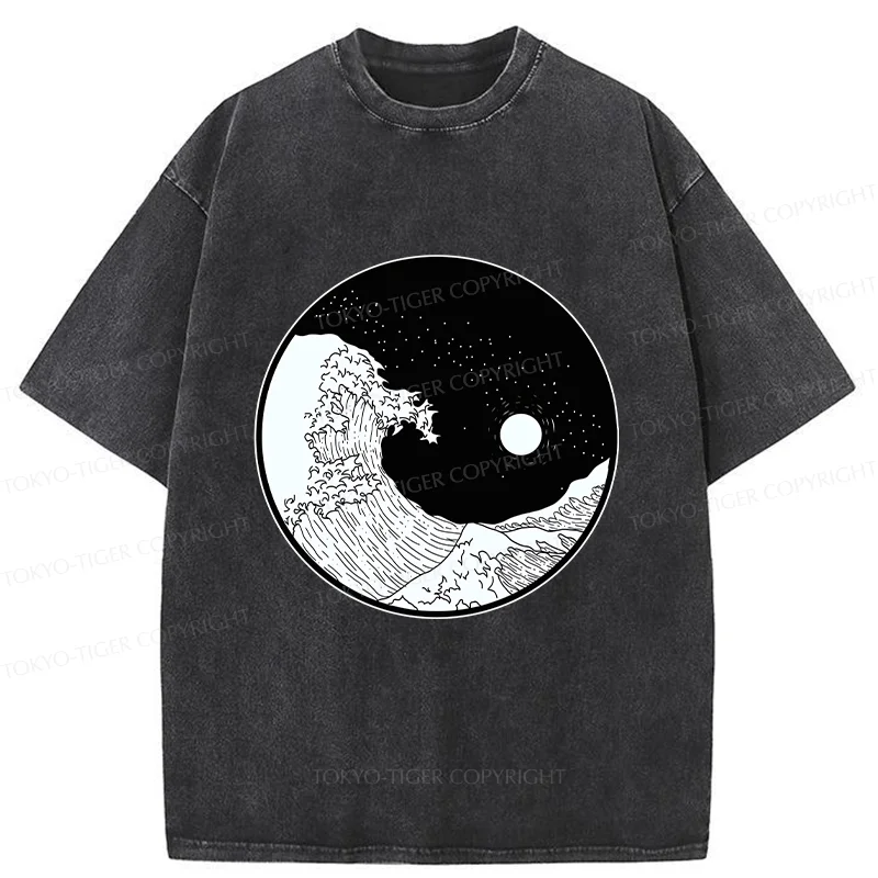Tokyo-Tiger Tai Chi And Wave Washed T-Shirt