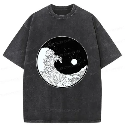 Tokyo-Tiger Tai Chi And Wave Washed T-Shirt