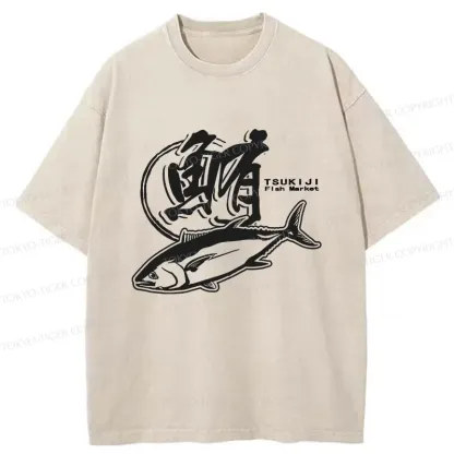 Tokyo-Tiger Tuna Market Washed T-Shirt