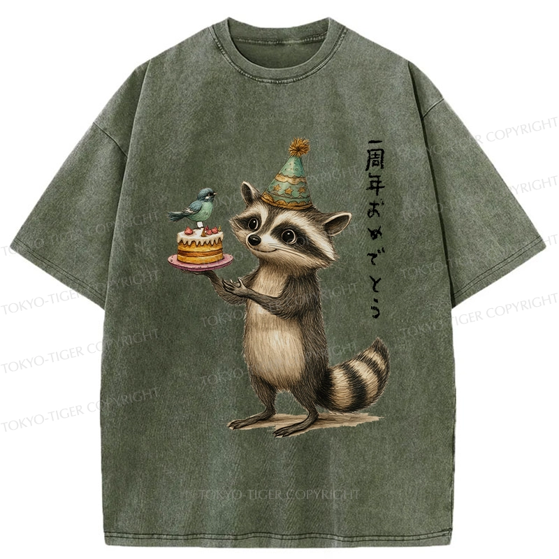 Tokyo-Tiger Happy First Anniversary Washed T-Shirt