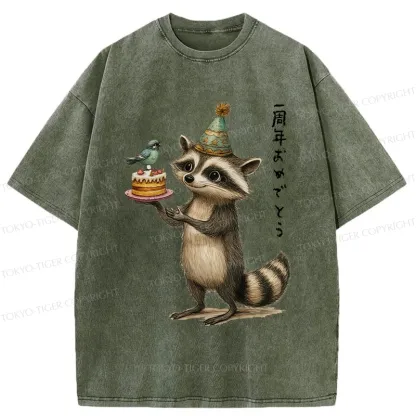 Tokyo-Tiger Happy First Anniversary Washed T-Shirt