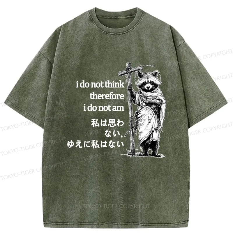 Tokyo-Tiger Thinking Raccoon Washed T-Shirt