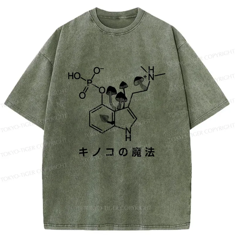 Tokyo-Tiger Magic Of Mushrooms Washed T-Shirt