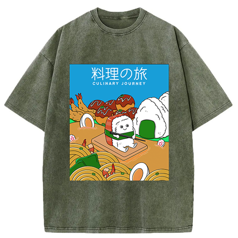 Tokyo-Tiger A Culinary Journey Of Sushi Washed T-Shirt