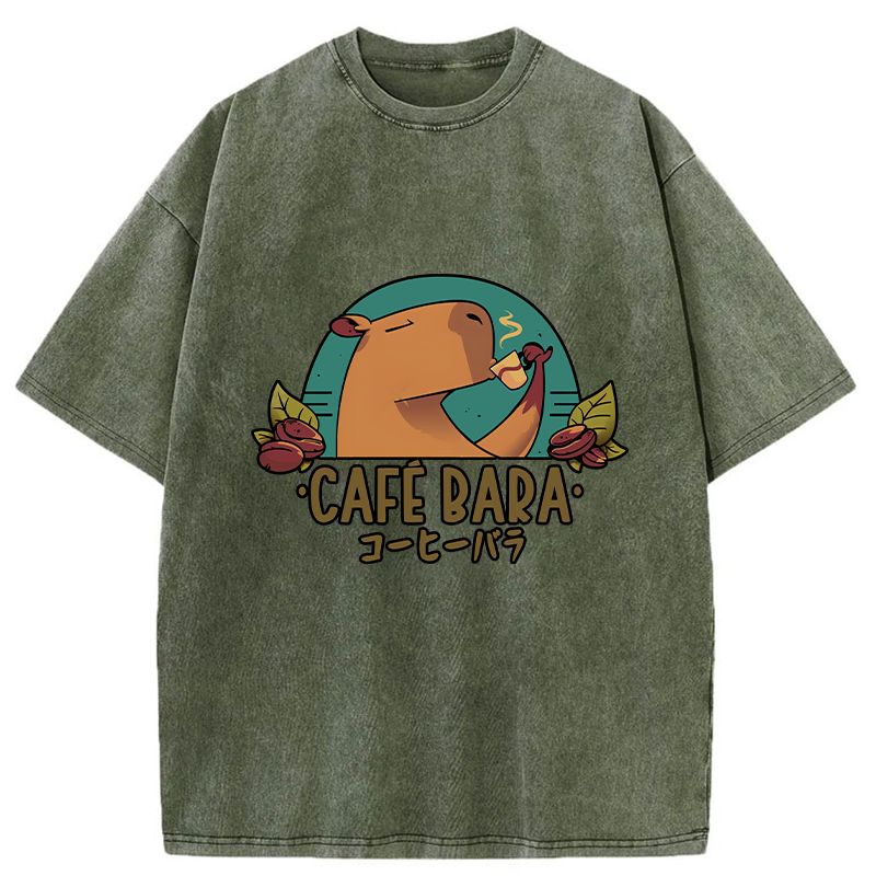 Tokyo-Tiger Funny Cafebara Washed T-Shirt