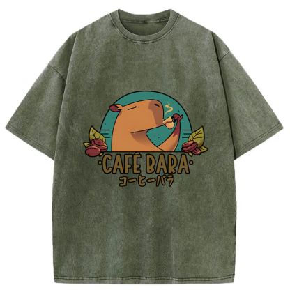 Tokyo-Tiger Funny Cafebara Washed T-Shirt