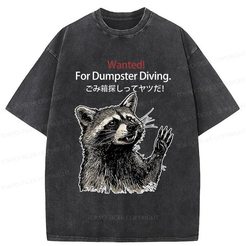 Tokyo-Tiger Wanted Raccoon Washed T-Shirt
